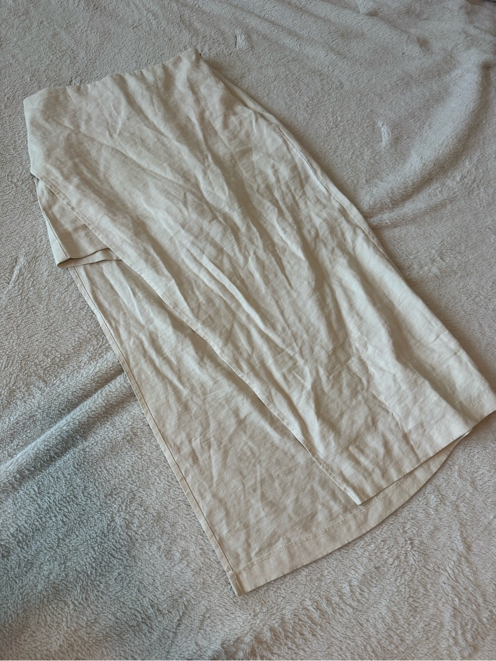 Zara Natural Cream Midi Skirt